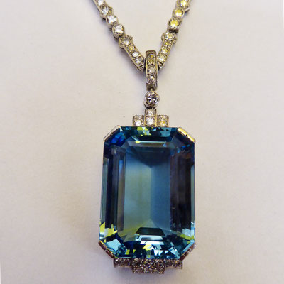 Anhänger mit Aquamarin, Brilliant