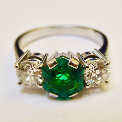 Smaragd, Brillianten, Weissgold