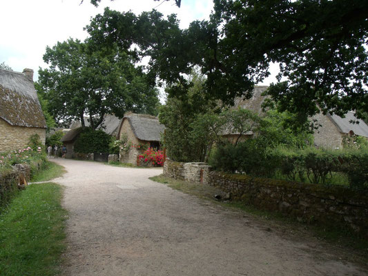 village avec toits en chaume