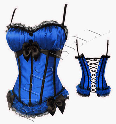 corset bustier bleu