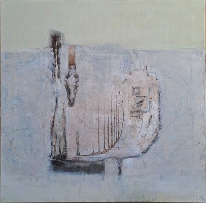 Kurven mit Schädel (Eit., Öl, Lw) 60x60