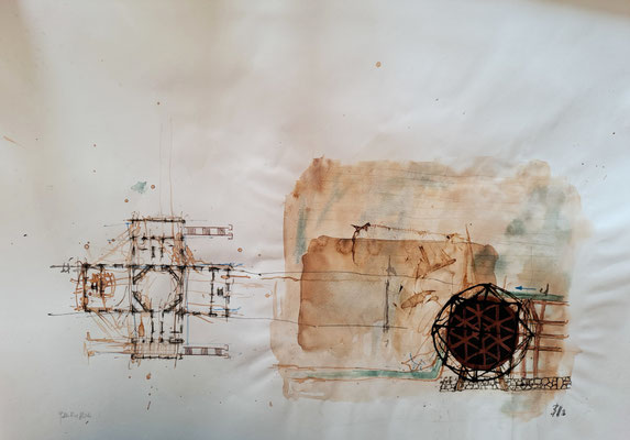 Palladios Mühle (Aqu,Tu,Kupferf.,P) 42x59