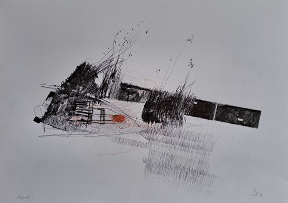 diagonal (Graphit, Bleistift, Rötel) 30x40