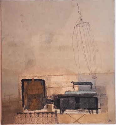 Schwarzes Schaf und Antenne (Eit, Öl, Rost, Lw) 80x60 ... verkauft 2025