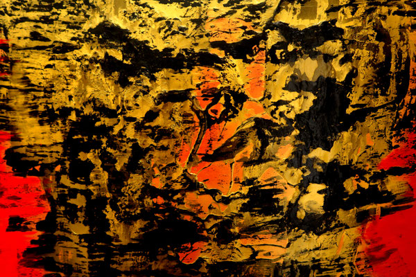 Moderne Malerei, Moderne Gemälde, Acryl, Gemälde: Gegenlicht. rot, stark, schwarz, organge, gold - 8