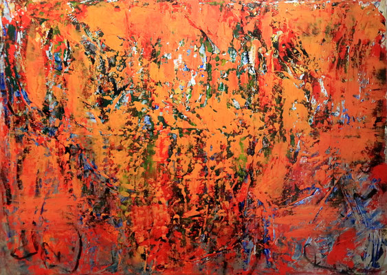 Originale Kunstwerke: Handgemalte abstrakte Bilder in Galerie-Qualität - Gemälde "Rain Forest" - 5