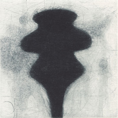Mezzotinto, Pinselätzung, Kupferplattenformat 10 x 10 cm, Blattgrösse 28 x 28 cm,  Je 3 Exemplare  auf Zerkall Druckkarton Artrag 300 g/m2