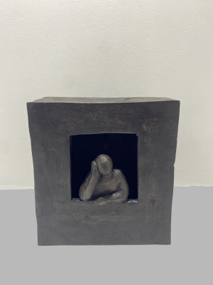 Sophie Hustin, bronze, pièce unique 12X13X5cm. Avec accroche au dos.Galerie Gabel BIOT