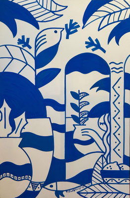 Franck Lebraly, Acrylique sur toile 116X73cm - Galerie Gabel, Biot, Côte d'Azur