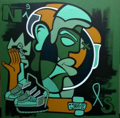 Nils Inne-acrylique sur toile-80X80cm GABEL-galerie d'art côte d'Azur-BIOT