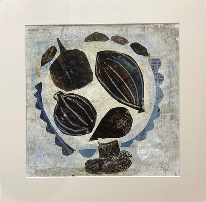 Yves Bonhomme, techniques mixtes sur papier, 44X44cm encadrés - Galerie Gabel - Biot