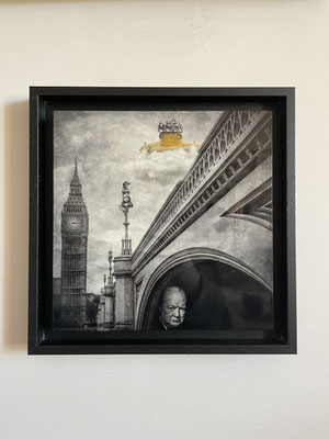 OliR , photomontage, art numérique, tirage 8 ex vernis sur Dibond dans caisse américaine 29X29cm 180€. Galerie Gabel, Biot