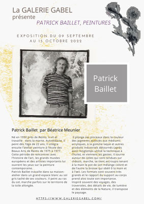 Dossier de presse patrick baillet, expo septembre 2022