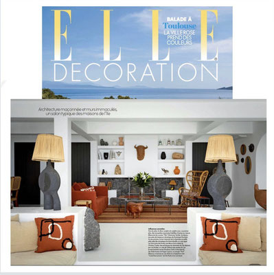 Decoration magazine ELLE, french ceramist Dominique Pouchain, french art gallery, south of France, Galerie Gabel