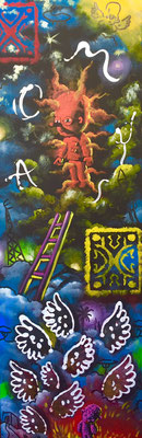 Moya-Acrylique sur toile-30X90cm-pièce unique-galerie d'art du sud de la France-galerie Gabel-BIOT 