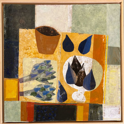 Yves Bonhomme, techniques mixtes sur toile, 60X60cm encadrés - 1550€ - Galerie Gabel - Biot