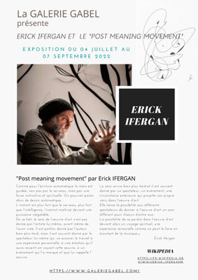 "Erick Ifergan et le post meaning movement", exposition à Biot, Galerie Gabel, dossier de presse.