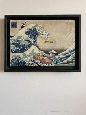 OliR , photomontage, art numérique, tirage 8 ex. vernis sur Dibond dans caisse américaine 35X26,5cm 180€. Galerie Gabel, Biot