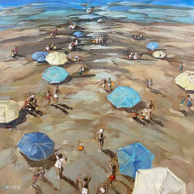 Clothilde Lasserre-huile et pastel sur toile 80X80cm 2023 - Galerie Gabel-Biot-France
