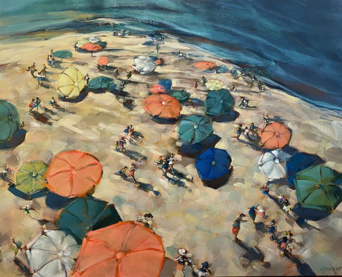 Clothilde Lasserre-Huile sur toile- 100X81cm- Effervescence estivale- GALERIE GABEL - Côte d'Azur