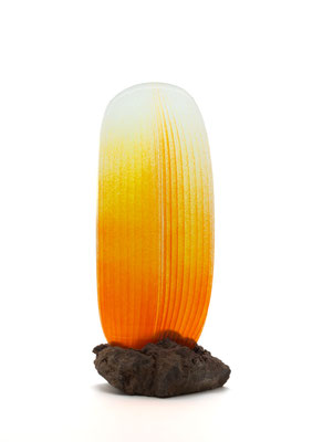 Jonathan Ausseresse, Fluence, verre orangé, artiste verrier. Galerie Gabel Biot