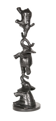 sculpture monumentale totem éléphants, sculpture elephants, philippe Berry, galerie d'art Antibes, sculpture pour bureau, galerie d'art Monaco