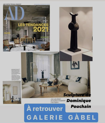 AD , Dominique Pouchain, céramiste dans magazine de décoration 