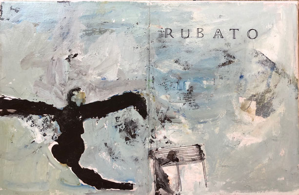 Philippe Croq "RUBATO" 41X27cm technique mixte sur toile-Galerie Gabel- Côte d'Azur, ART UP 2021