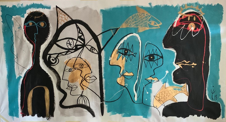 Erick Ifergan, 350X200cm , acrylique sur toile. Galerie d'art Biot village. Galerie Gabel
