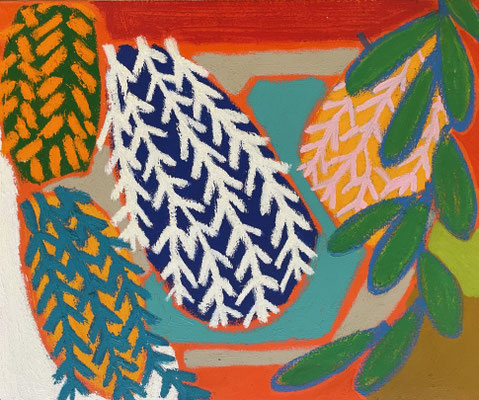 Gordon Hopkins 50X60cm-"Pool side garden"  2022- huile sur toile - Galerie Gabel, Biot