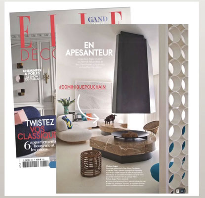 Decoration magazine ELLE, french ceramist Dominique Pouchain, french art gallery, south of France, Galerie Gabel