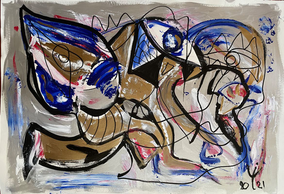 Erick Ifergan 100X70cm  acrylique sur papier chiffon- Galerie Gabel- Côte d'Azur - Biot