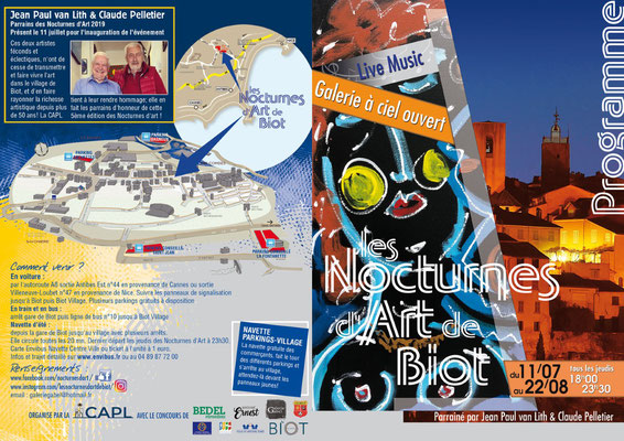 Programme des Nocturnes d'art de Biot 2019