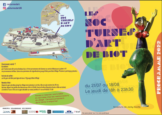 Nocturnes d'art de Biot 2022, le programme
