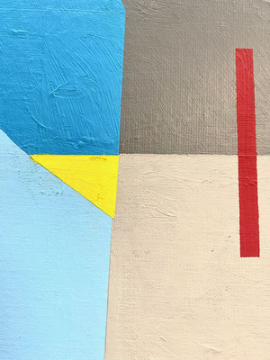 Stephane Chavanis, (détail) abstraction géométrique 100X100cm acrylique sur toile. Galerie Gabel- Biot- Côte d'Azur