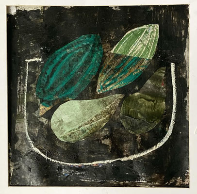 Yves Bonhomme, techniques mixtes sur papier, 44X44cm encadrés - Galerie Gabel - Biot
