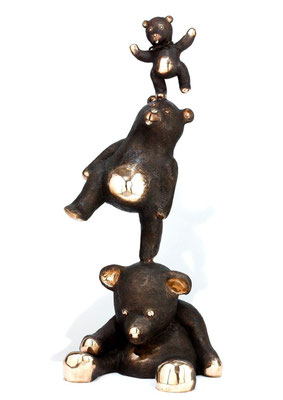 Philippe Berry-3 oursons en bronze. H:165cm- Galerie d'art sud de la France-village de Biot