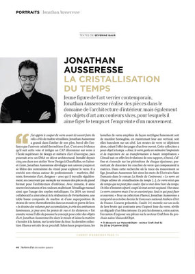 Magazine "Atelier d'arts" Dec/Jan 2021 _ JONATHAN AUSSERESSE - La cristallisation du temps.