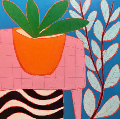 Gordon Hopkins 100X100cm, huile sur toile  - Galerie Gabel Biot - Côte d'Azur