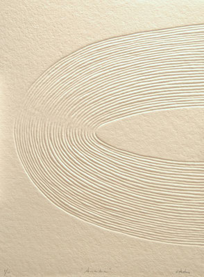 René Galassi : Gravures-Empreintes,  réalisées en 20 exemplaires, sur du papier chiffon Manualis Cartiera in Fabriano, 56x76cm/ hors cadre