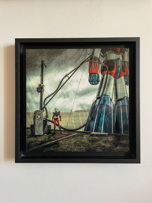 OliR , photomontage, art numérique, tirage 8 ex vernis sur Dibond dans caisse américaine 29X29cm 180€. Galerie Gabel, Biot