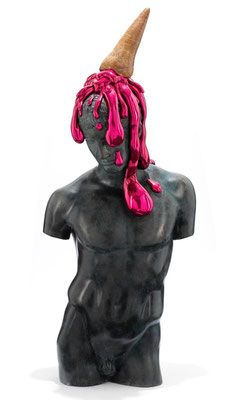 Philippe Berry - "Praxitèle à la fraise", bronze-Galerie d'art côte d'Azur- Biot