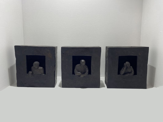Sophie Hustin, bronze, pièce unique 12X13X5cm. Avec accroche au dos.Galerie Gabel BIOT