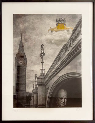 OliR , photomontage, art numérique, 40X50cm, YELLOW SUBMARINE, Tirage Fine Art sur Canson Museum, Numéroté sur 30 exemplaires