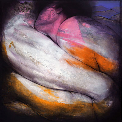 Etienne Gros - La vie en rose 180 x 180 cm