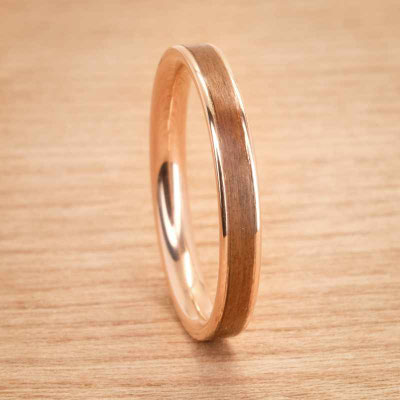Verlobungsring aus Rotgold 375/- & Kirsche | Breite 3mm
