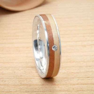 Verlobungsring | Silber & Birne/Apfel (Breite 4,5mm)