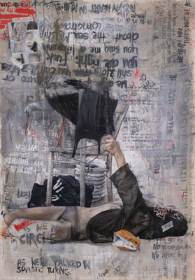 Lydia Balke "There are too many words for damage (Psychosis I), 2019, 200 x 140 cm, Öl, Acryl auf Leinwand,