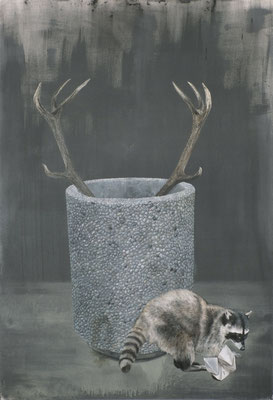 Lydia Balke "(post acute withdrawal syndrome)", 2025, 160 x 110 cm, Öl, Acryl auf Leinwand,