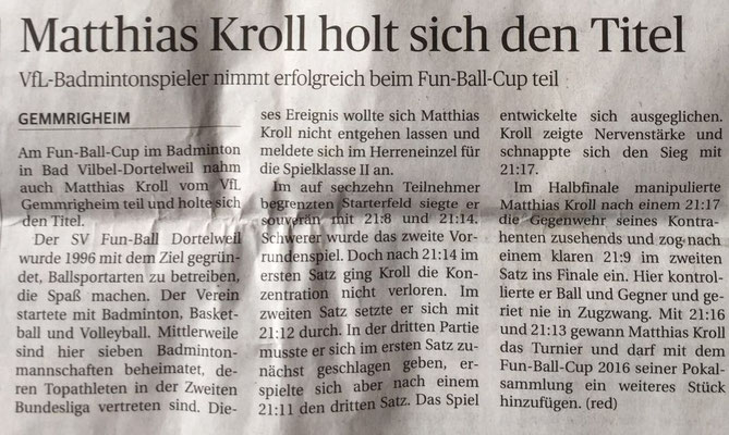 Bericht Fun-Ball-Cup Dortelweil 2016